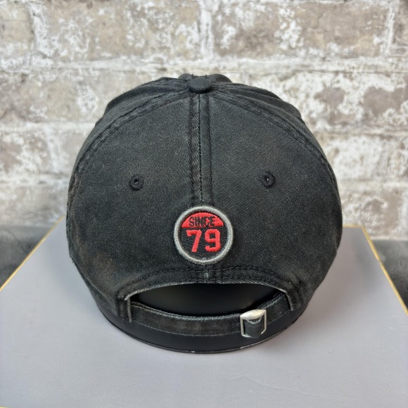 ESPN Hat Cap Strap Back Mens One Size Black Red Embroidered Dad Cap Baseball - Picture 3 of 9